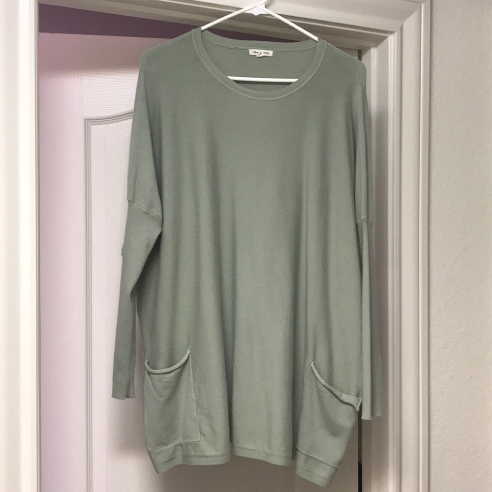 Vici Oversized Sweater Sage Green
